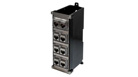 SGACKDIN8 TUK Limited 8-Port RJ45 Jack Coupler, Cat6a, Shielded