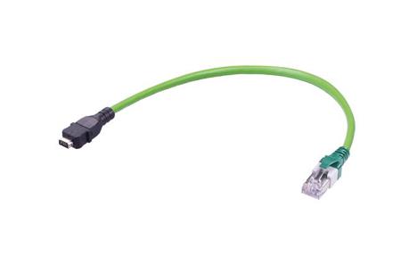 33483147409005 HARTINGHARTING ix Industrial, 500mm Cat5, Green Type A Plug to Male RJ45 Male, Shielded Shielded, Terminated PVC Sheath