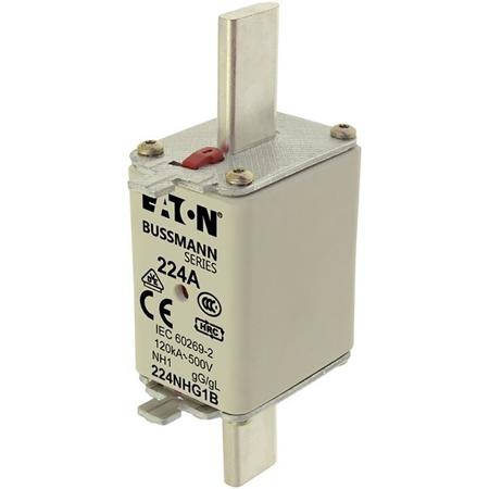 224NHG1B Eaton 224A NH Fuse, NH1, 500V ac
