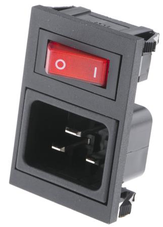 BZV49/Z0000/71 Bulgin C20 Snap-In IEC Connector Male, 16A, 250 V