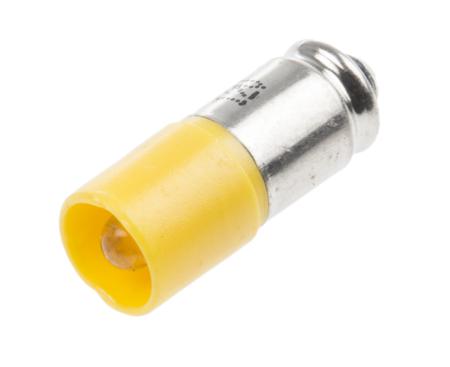204-142 RS PRO Yellow LED Indicator Lamp, 12V ac/dc, Midget Groove Base, 6mm Diameter, 630mcd