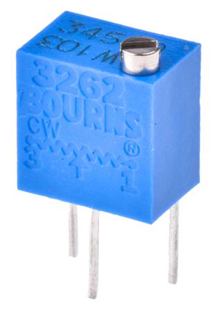 3262W-1-103LF 10kΩ, Through Hole Trimmer Potentiometer 0.25W Top Adjust Bourns, 3262