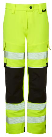 LFE921-YEL-TAL34 PULSAR LFE921 Yellow Water Repellent Hi Vis Trousers, 34in Waist Size