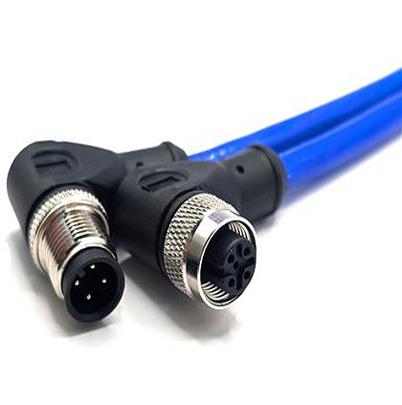C4BD81M010 Mueller Electric Right Angle Male 4 way M12 to Right Angle Female 4 way M12 Actuator/Sensor Cable, 10m