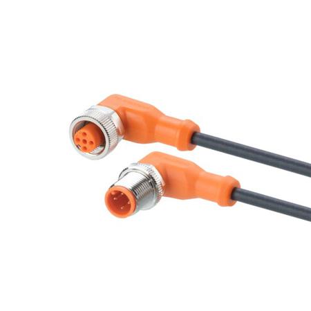 EVC033 ifm electronic Right Angle Male 1 way M12 to Right Angle Female 1 way M12 Sensor Actuator Cable, 2m