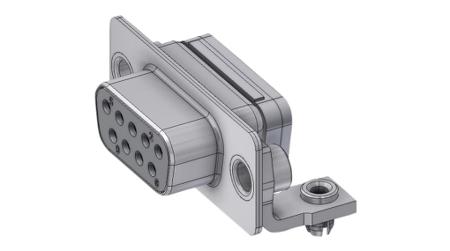 DTS09SYCSMD/2UN Deltron Connectors DTS09S 9 Way Right Angle D-sub Connector Socket, 2.76mm Pitch, with Screw Locks
