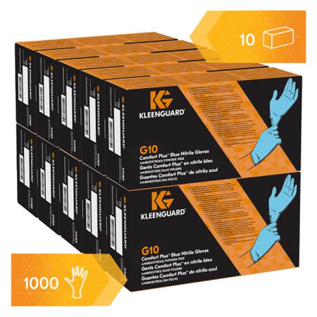 54189 Kimberly Clark G10 Blue Powdered Nitrile Disposable Gloves, Size XL, No, 1000 per Pack