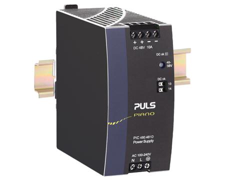 PIC480-481D PULS PIC480 DIN Rail Power Supply, 240V ac Input, 48V dc Output, 14.5A Output, 480W