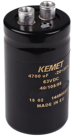 ALS40A473DF025 KEMET 47000μF Aluminium Electrolytic Capacitor 25V dc, Screw Terminal -