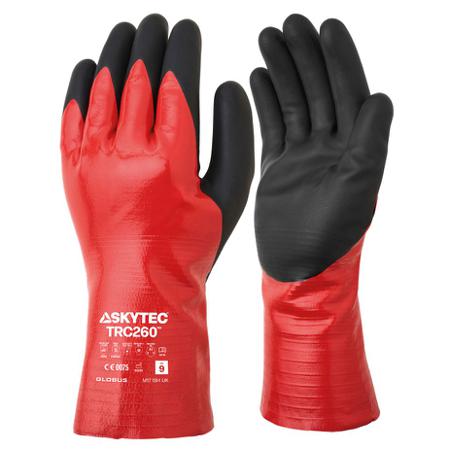 SKG00260HN Skytec TRC260 Black/Red Recycled Polyester General Purpose, Waterproof Work Gloves, Size 12, XXXL, Nitrile, Nitrile