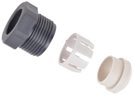 PXP7088/1315 Bulgin 7000 Series Black, Grey, White, Yellow Thermoplastic Cable Gland Kit, 13mm min., 15mm max., IP66, IP68, IP69K