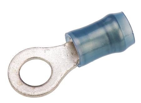 36160 TE Connectivity PIDG Series Insulated Tin Plated Crimp Ring Terminal, M5 Stud Size, 1mm² to 2.6mm², 16AWG to 14AWG