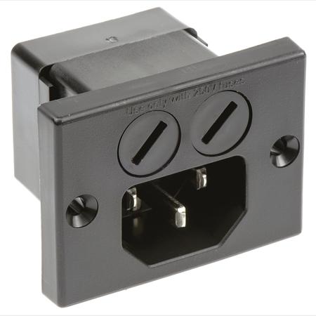 0040.5000.2 Schurter C14 Panel Mount IEC Connector Male, 10A, 250 V