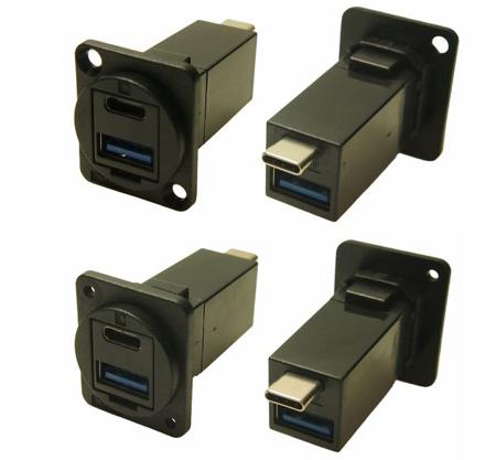 588-801 Straight, Panel Mount, Socket- Dual Port Type USB USB3.0 A-A USB Connector