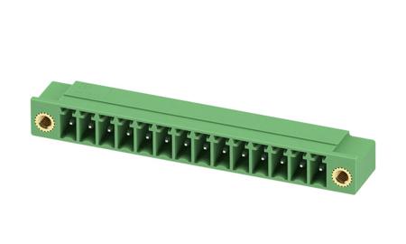 1817738 Phoenix Contact, 3.5mm Pitch, MC 1.5/14-GF-3.5-LR, 14 Way, Right Angle, Pluggable Terminal Block, Header, Through Hole,