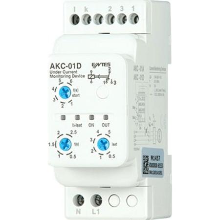 AKC-01D ENTES Current Monitoring Relay, 1 Phase, SPDT, DIN Rail