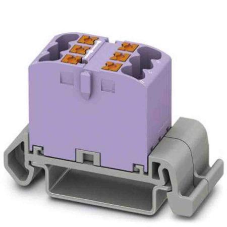 3273148 Phoenix Contact Distribution Block, 6 Way, 4mm², 24A, 690 V, Violet