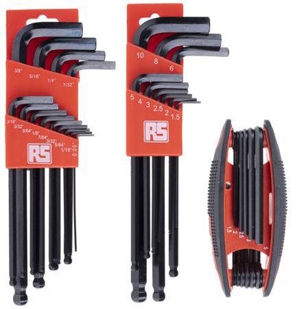 541-7324 RS PRO 33 piece L Shape Imperial, Metric Hex Key Set, 1.5 → 10mm