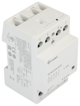 22-44-0-230-4610 Finder DPDT Non-Latching Relay DIN Rail, 240V ac Coil, 40 A
