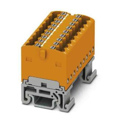 3002952 Phoenix Contact Distribution Block, 18 Way, 2.5mm², 17.5A, 500 V, Orange