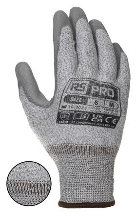 LN659-08 RS PRO Grey Nylon, Polyurethane Cut Resistant Work Gloves, Size 8, Medium, Polyurethane Coating