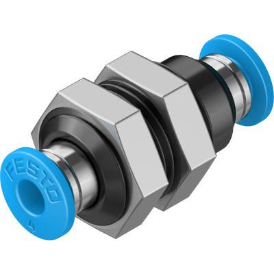 QSS-4-100 Festo QSS Series Bulkhead, 4 mm to 4 mm, Tube-to-Tube Connection Style, 130788