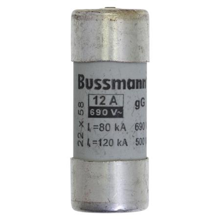 C22G12S Eaton 12A Cartridge Fuses, 22.2 x 58mm