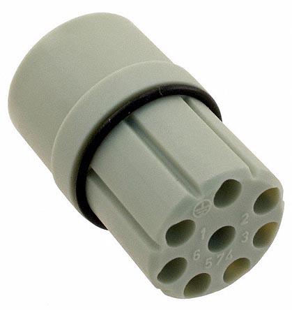 09150073001 HARTING Heavy Duty Power Connector Insert, 10A, Male, R 15 Series, 8 Contacts