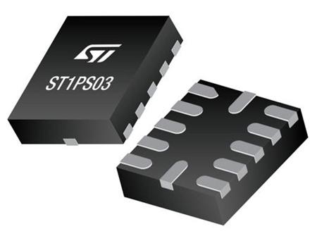 ST1PS03A1QTR STMicroelectronics,  Step-Down Switching Regulator, 1-Channel 400mA Selectable 12-Pin, TQFN-12