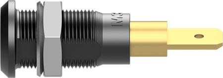 64-3040-21 Black Socket Test Socket, Tab Termination, 25A, 30V ac, Gold Plating