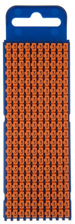 561-02633-WIC2-3-PA66-OG HellermannTyton WIC Clip On Cable Marker, Pre-printed 3 Orange 2.8 → 3.8mm Dia. Range