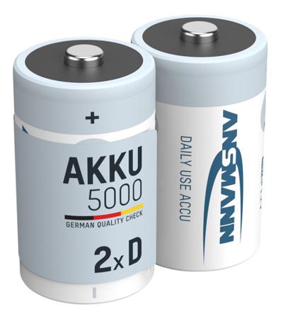 5030922 Ansmann MaxE NiMH Rechargeable D Batteries, 5000mAh