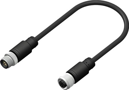 283-4974 RS PRO Straight Female 8 way M12 to Straight Male 8 way M12 Actuator/Sensor Cable, 8m
