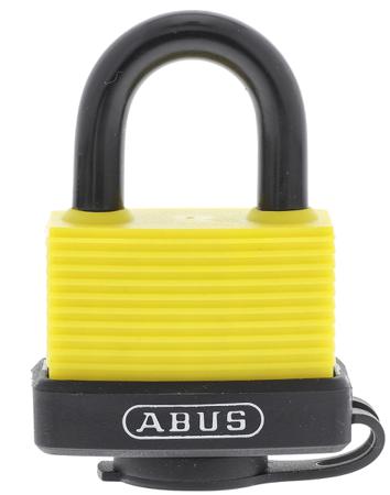 70AL/45 YELLOW KA ABUS Key Weatherproof Aluminium, Steel Safety Padlock, Keyed Alike, 8mm Shackle, 53mm Body