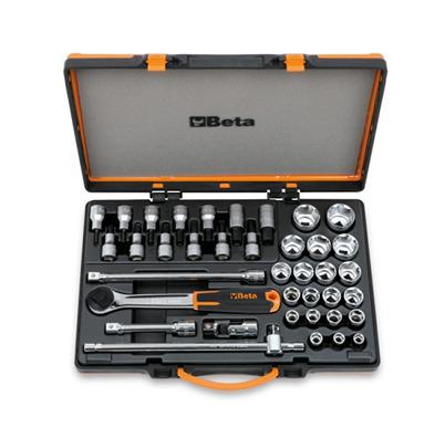 920A-C33 BETA 38-Piece Metric 1/2 Standard Socket Set with Ratchet, Hexagon