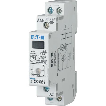265302-Z-SB24-SS DIN Rail Impulse Relay, 24V ac Coil, 16A Switching Current, DPST