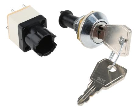 WRLM-5-S-S IP67 Key Switch, DPDT, 4 A @ 250 V ac 2-Way, -25 → +85°C