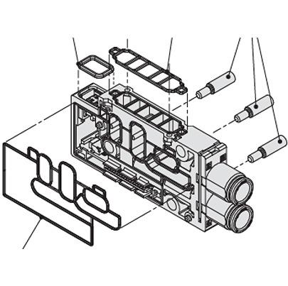 JSY11M-2P-1SA-C4 SMC JSY11M series One-Touch Fitting 4 mm Manifold Block for use with JSY1000 Series,