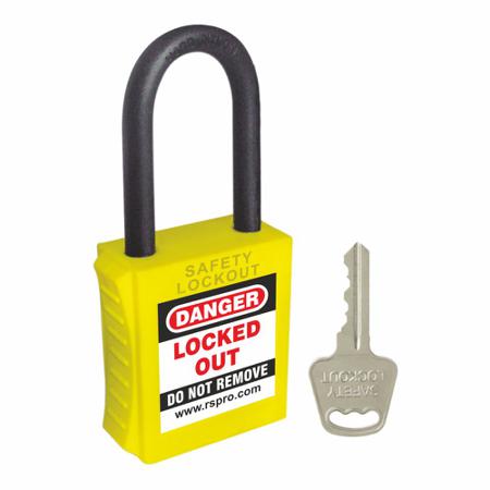 603-268 RS PRO Yellow 1-Lock ABS, Nylon Safety Padlocks, 6mm Shackle, 42mm Attachment
