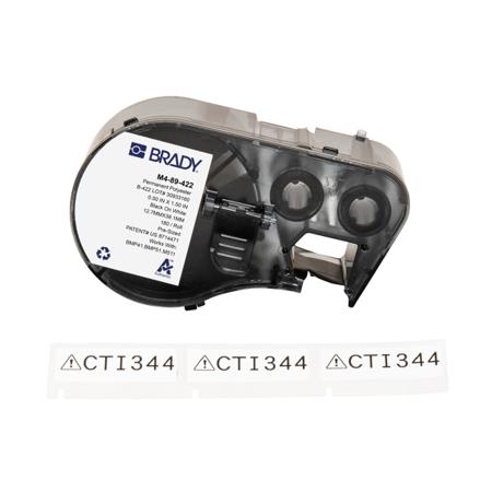 M4-89-422 Brady B-422 on Black on White Label, 12.70 mm Width