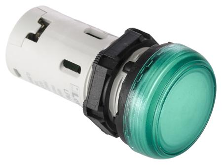 LPMLD3 Lovato, LPML, Panel Mount Green LED Pilot Light, 22mm Cutout, IP66, IP67, IP69K, Round, 48V