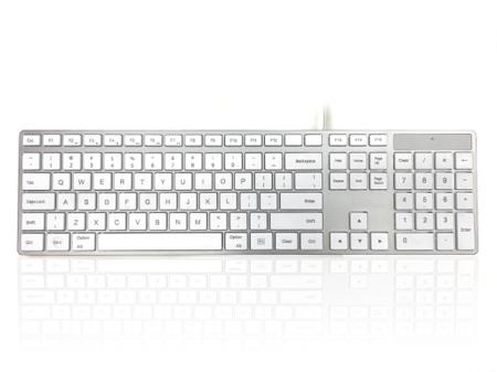 KYBAC301-UCMACUS Ceratech  Wired USB Multimedia Keyboard, QWERTY (US), Silver, White
