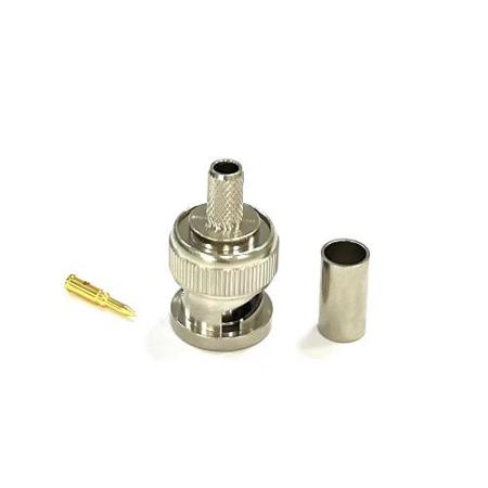 246-9465 RS PRO, Plug Cable Mount BNC Connector, 50Ω, Crimp Termination, Straight Body