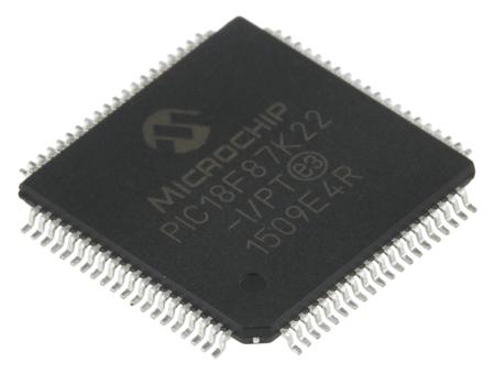 PIC18F87K22-I/PT Microchip, 8 bit PIC Microcontroller, 64 MHz, 128kB FLASH, 80-Pin TQFP