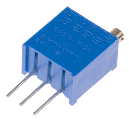 3299W-1-203LF Bourns 3299W Series 25-Turn Through Hole Trimmer Resistor with Pin Terminations, 20kΩ ±10% 1/2W ±100ppm/°C