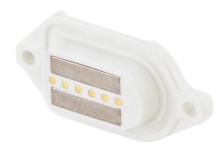 M9K702-400L Rosenberger, MultiMag 6, Straight Panel Mount6 way Magnetic Connector, Brass Contact Female, PCB Termination