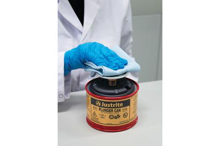 JUT10108RD Justrite Galvanised Steel Plunger Can, 1L