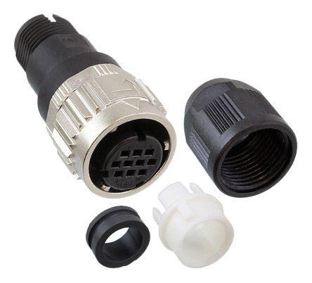 HR08D-12WPM-10SC Hirose HR08D Series, 10 Pole Cable Mount Connector Plug, IP67, IP68, 12 Shell Size, Female Contacts, Bayonet Mating