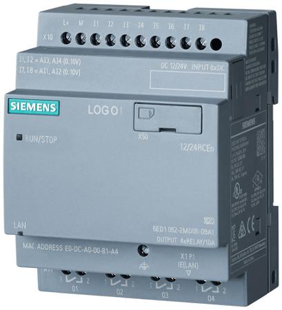 6AG10522MD087BA1 Siemens SIPLUS LOGO Series Logic Module for Use with SIPLUS LOGO, Relay Output, 8-Input, Analog, Digital Input