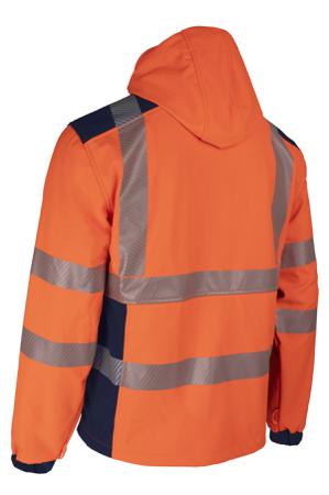 5NEB17R00M Coverguard NEBULO Orange/Navy Unisex Hi Vis Softshell Jacket, M
